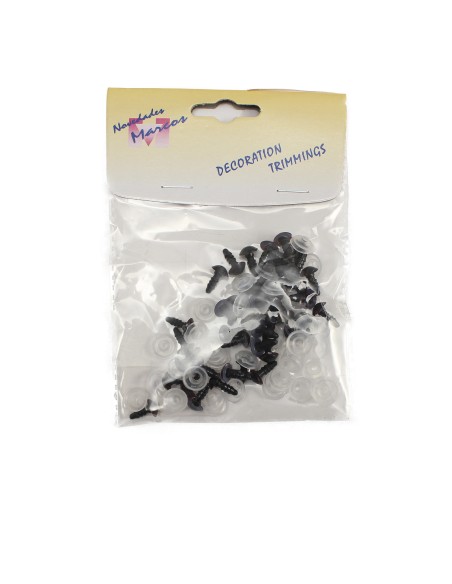 Ojos de seguridad marrones y negros de 8mm (40 unidades)