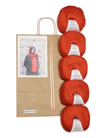 Bufanda y capucha dos agujas Dublín