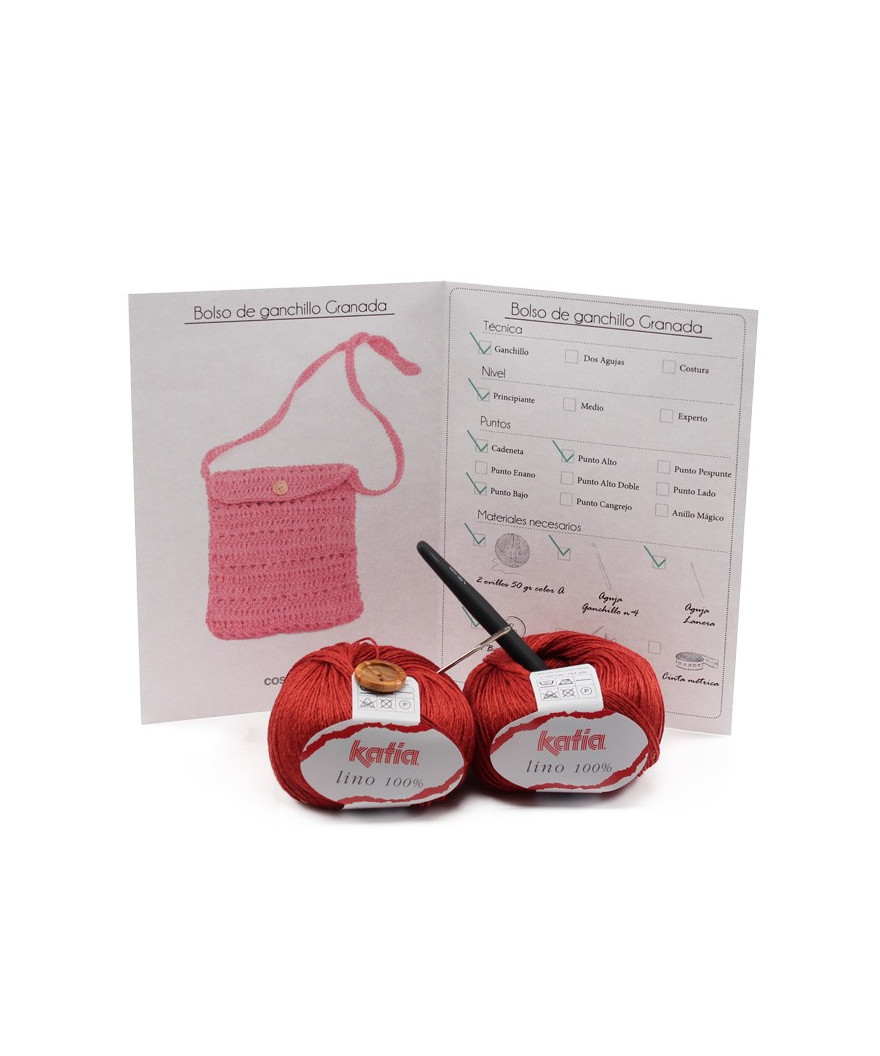 Bolso de ganchillo y lino Granada - costurea