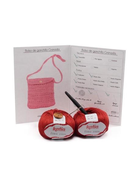 Bolso de ganchillo y lino Granada - costurea