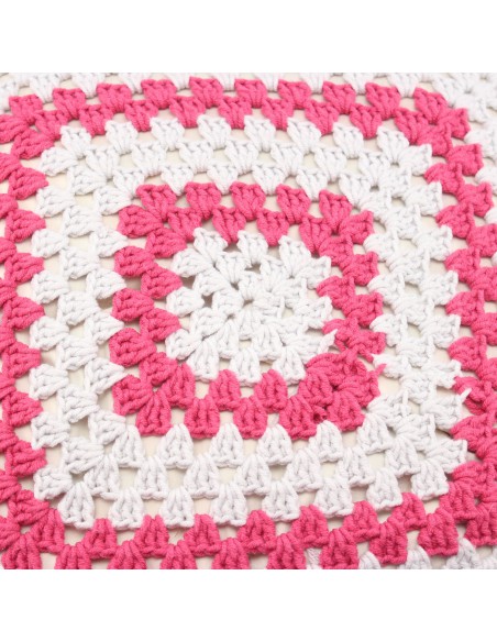 Dos fundas de cojín de 50x50cm en cuadrado de ganchillo Móstoles