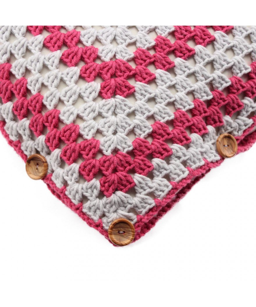 Dos fundas de cojín de 50x50cm en cuadrado de ganchillo Móstoles