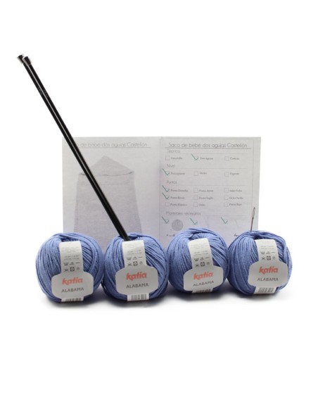 Saco de bebé a dos agujas y algodón Castellón